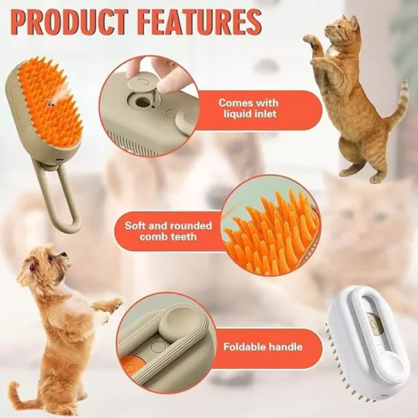 Steam Brush for Cats and Dogs | Grooming Brush - Image 3