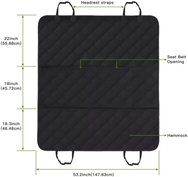 Dog Car Seat Cover, Waterproof & Scratch Proof & Nonslip Back Seat Cover - Image 4